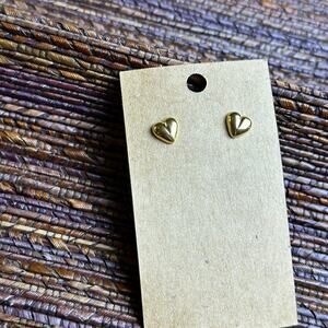 BOGO FREE SMALL Golden post heart starter earrings (second hole?)